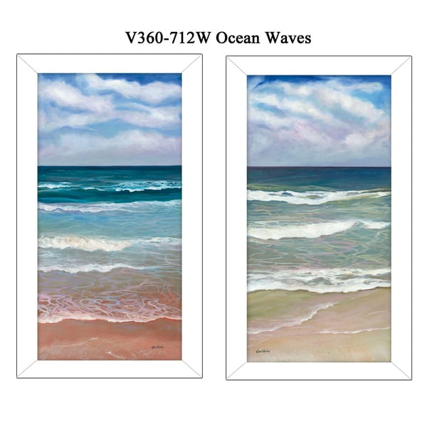 "Ocean Waves" Collection By Ed Wargo, Printed Wall Art, Ready To Hang Framed Poster, White Frame