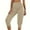 Khaki, variant on vigerkar Yoga Pants for Women High Waist Solid Color Capri Lounge Pants Summer Casual Capri Pant Loose Fit Athletic Capri Pants (GN1, L)