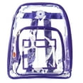 thumbnail image 4 of Heavy Duty Clear Backpack Durable See Through Student Transparent School Bookbag Deluxe High Quality Travel Daypack Purple, 4 of 11