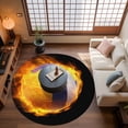thumbnail image 2 of Flame Volleyball Washable Area Rug&nbsp;4 ft Sports Black Background Abstract Art Soft Round&nbsp;Rugs for Living Room, Non Slip Carpet for Bedroom&nbsp;Entryway Dining Room, 2 of 9
