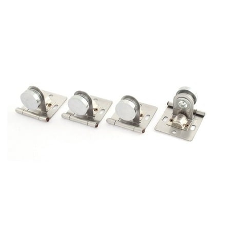Uxcell Stainless Steel Pulley Type Glass Door Furniture Display Case Hinge 4 Pcs