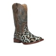 thumbnail image 2 of Roper Girls Glitter Leopard Square Toe Cowboy Mid Calf Boots, 2 of 5