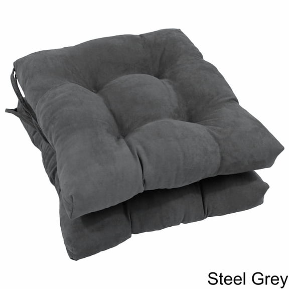 Blazing Needles 16-inch Microsuede Dining Chair Cushion (Set of 2)