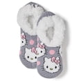 thumbnail image 1 of Calcetines tipo pantuflas Hello Kitty de piel de peluche para mujer con suela antideslizante, 1 of 1