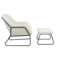 thumbnail image 2 of Sillón Individual Top Living con Taburete Reposapiés Terciopelo Beige, 2 of 12