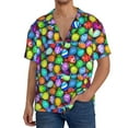 thumbnail image 3 of Disketp Men's Hawaiian Colorful Easter Eggs1 Print Shirts Button Down Holiday Beach Shirts-3X-Large, 3 of 7