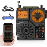 Raddy RF320 APP Control Shortwave Radio, AIR/FM/AM/VHF/SW/WB Receiver with Bluetooth, Portable Radio Rechargeable w/ 9.85 Ft Wire Antenna