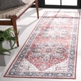 thumbnail image 2 of SAFAVIEH Arizona Alaia Medallion Polyester Machine Washable Runner Rug, Brown/Blue, 2'6" x 8', 2 of 7