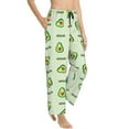 thumbnail image 2 of Sigee Green Avocado Print Women's Soft Pajama Pants - Breathable and Comfortable Lounge Sleep Bottoms with Elastic Waistband and Pockets-Small, 2 of 9