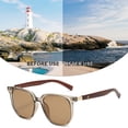 thumbnail image 4 of Gafas de sol redondas de la sombrilla de la moda de la cara del marco de madera retro de la pierna, hechas de madera y PC, 4 of 5