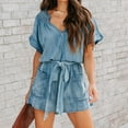 thumbnail image 4 of Women's Summer Comfortable Casual Suspender Shorts Pocket Jumpsuit Shorts, 4 of 6