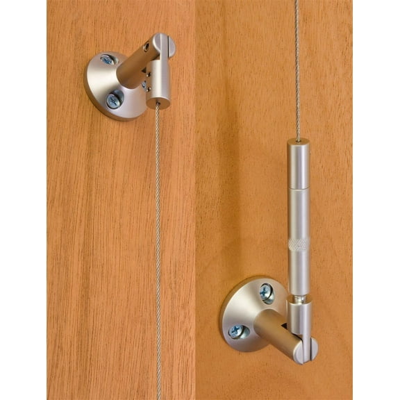 Set of 2 - Adjustable Angled Cable Mount, Aluminum Construction, Silver Satin Finish (CFSETW2W)