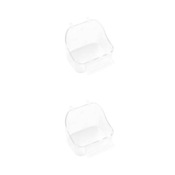 Methold Estuche de baño para loros Caja de pájaros Jaula de ducha Ahorro de espacio Accesorio enjaulado Suministros de jardín Conveniencia Transparente 2piezas