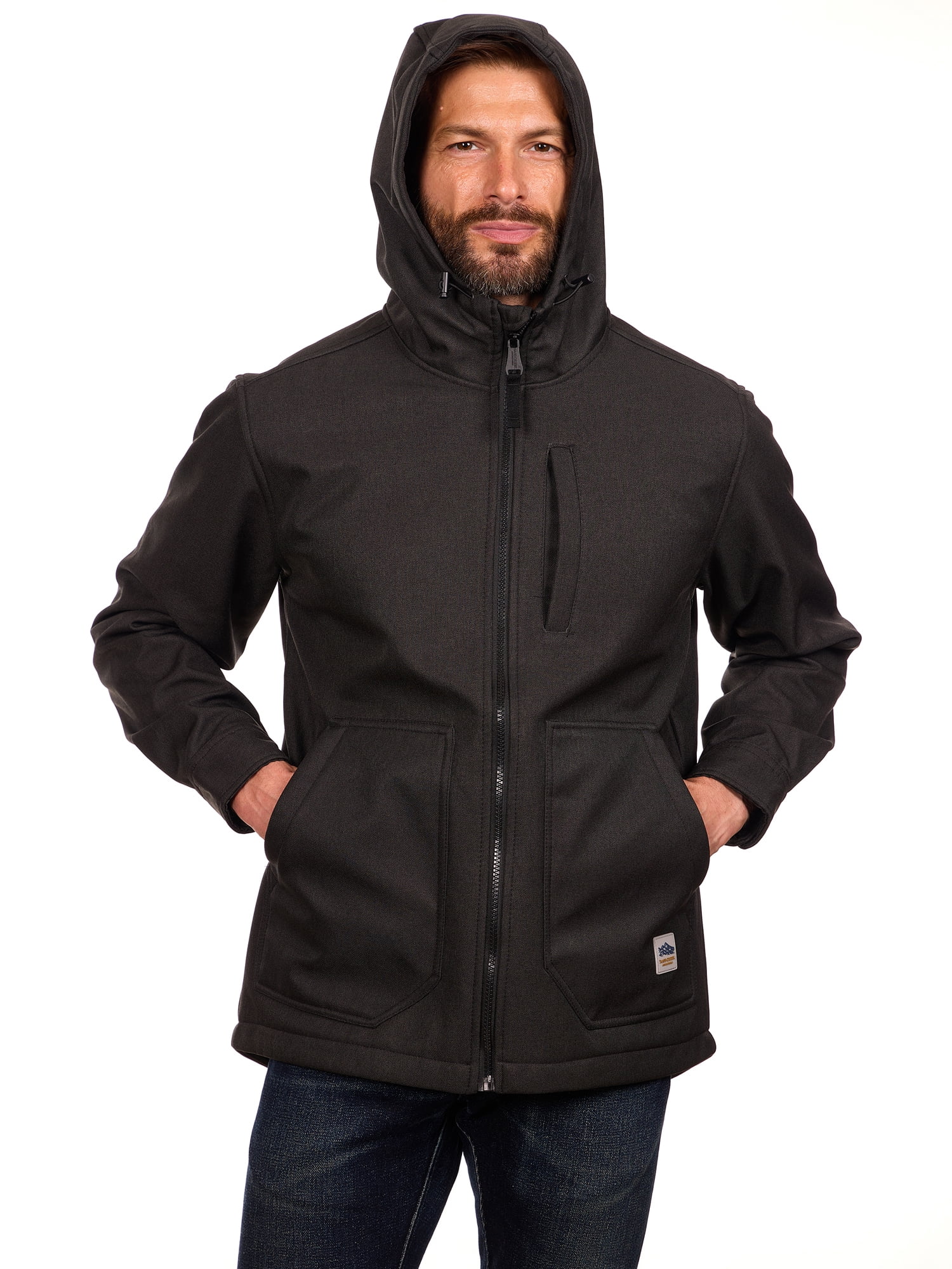 Bass Creek Outfitters Men's Twill Bonded Fleece Softshell Jacket, Sizes M-2XL