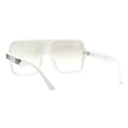 thumbnail image 3 of Men's Designer Fashion Sunglasses Oversized Square UV 400 White, Beige Mirror, 3 of 4