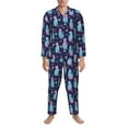thumbnail image 3 of Lsque Silhouette Cats Pattern Long Sleeve Pajama Set for Men - Soft 2-Piece Sleepwear and Loungewear Set with Pockets, Comfy Nightwear-Medium, 3 of 7