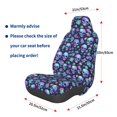 thumbnail image 3 of Wukai Skull purple flower Full Set Car Seat Covers with Soft Padding Universal Auto Front Seats Protector and Cushion Mat, 3 of 5