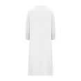 thumbnail image 6 of Lindreshi Plus Size Dresses for Women on Cotton Linen Fashion Solid Muslim Spring Fall Dress Long Sleeve Women, 6 of 7