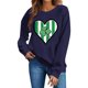 thumbnail image 5 of Suéteres de Manga Larga de Mujer con Cuello Redondo Impreso Suelto Casual para la Fiesta Del Día de San Patricio Y el Uso Diario, 5 of 6