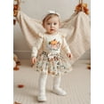 thumbnail image 5 of BemeyourBBs Baby Girl Halloween Outfit Pumpkin Long Sleeve Romper Bow Tulle Skirt, 5 of 9