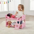 thumbnail image 3 of Blossoms and Butterflies Doll Bunk Bed with Ladder and Bedding - Pink, 3 of 8