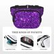 thumbnail image 5 of Fotbe Purple Glitter Cangurera Cuadrada con Estampado de Doble Capa, Bolsa de Cintura Ajustable Mini para Hombres y Mujeres, 5 of 9