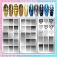 thumbnail image 3 of 3pcs Classic Gradients Nail Stamping Plate Heart Star Flower Nail Art Templates Geometry DIY Image Stamping Plates Tool Stencils, 3 of 7