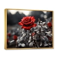thumbnail image 2 of Designart "Greyscale with a Red Rose" Spiritual Floater Framed Wall Art Print, 2 of 7