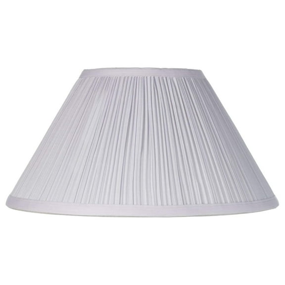 White Mushroom Pleated Medium Lamp Shade 6" Top x 14" Bottom x 8" Slant (Spider) Replacement with Harp and Finial - Exlonjet