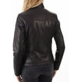 thumbnail image 2 of New Women's Black Leather Motorcycle Biker Jacket 100% Genuine Soft Lambskin W693, 2 of 3