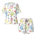 thumbnail image 5 of Wukai Easter Egg3 Women's Pajama Set,Short-Sleeve Top and Shorts with Elastic Waistband and Pockets for Loungewear, Yoga, and Casual Wear-X-Large, 5 of 8