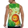thumbnail image 3 of Easygdp African Animals in the Jungle Men's Tank Top, Sleeveless Muscle T Shirts, Breathable, Quick-Dry, Loose for Gym, Running, Fitness - 3X-Large, 3 of 9