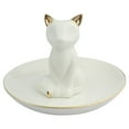 thumbnail image 1 of Ring Dish Ceramic Decorative Fox Shape Jewelry Dish Trinket Tray Ring Holder, 1 of 5