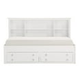 thumbnail image 2 of Benjara Eso Twin Lounge Bed with Storage Shelf, Cabinet, USB Port, White Birch, 2 of 6