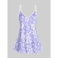 thumbnail image 1 of Tank Top de Túnica con Estampado de Flores y Curvo en Talla Extra Rosegal  Camisetas sin mangas de talla grande, 1 of 5