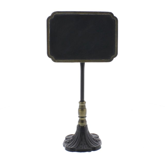 Soporte de pizarra Benzara Inc rectangular de metal tallado negro y latón