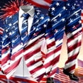 thumbnail image 4 of CONZONE Independence Day Mens 2 Peice Suit Set Usa 250Th Anniversary Suits for Men Patriotic Usa Star Striped Long Sleeve Blazer Pants Cozy July 4Th Dress Outfits, 4 of 4