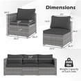 thumbnail image 3 of Costway 3PCS Patio Sectional Sofa Set, PE Rattan Modular Couch Furniture Set with Cushions Black + Mix Gray, 3 of 10