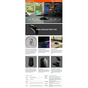 SteelSeries - Rival 3 Lightweight Wireless Optical Gaming Mouse with Brilliant Prism RGB Lighting - Black