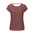 thumbnail image 5 of ZUKMRJPC Womens Summer Tops Short Sleeve Crewneck Polka Dot Button Down Pullover Tees Casual Loose Fit Basic Tunic Shirts, 5 of 7