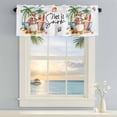 thumbnail image 2 of Kitchen Valances for Window, Abstract Snowman on Beach Light Filtering Rod Pocket Valance Curtain, Ocean Starfish Shell Short Curtains Window Topper for Bedroom Bathroom Living Room 54x18in, 2 of 9