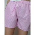 thumbnail image 2 of Michellecmm Women Pajama Shorts Vertical Stripe Print Soft Comfy Elastic Lounge Pants Stretch Sleep Pj Bottoms Sleepwear, 2 of 8
