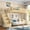 Natural, variant on Harper & Bright Designs Full Size Loft Bed with Built-in Wardrobe and Shelves, Wood Loft Bed with Full-length Guardrails and Stairs, Antique Natural