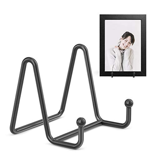  IPAME 3 Pack 3 Inch Plate Stands for Display - Metal Square  Wire Plate Holder Display Stand + Picture Frame Stand Holder Easel for  Decorative Plate, Book, Plaque, Photo, Platter (Black