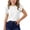 White, variant on Girls' Ruffle Sleeve Ribbed Top, Flutter Short Sleeve Casual T-Shirt, Soft Solid Color Summer Blouse for Kids School Daily Wear