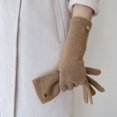 thumbnail image 2 of GPOECD Gloves for Women Women Solid Thermal Warm Finger Mobile Phone Long Knitted Gloves, 2 of 4