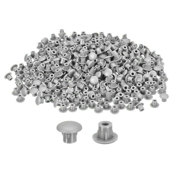Uxcell 800Pcs Screw Hole Plugs, 5mm(3/16") Dia Button Plugs Snap in Locking Hole Covers Flush Type Cap, Grey