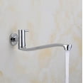 thumbnail image 2 of Wall Mounted Cold Water Sink Faucet, Single Handle Brass Tap for Kitchen Garden Outdoor Laundry Sink with Stainless Steel Tube, Chromed, 2 of 4