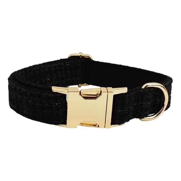 LLDYYDS Soft Cotton Hemp Dog Collar with Metal Buckle Adjustable Tweed Dog Collars for Small Medium Large Dogs S