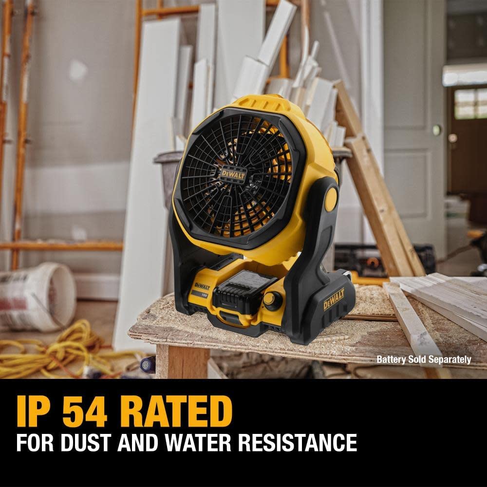 DEWALT 20V MAX Jobsite Cordless Fan DCE512B - Portable, Bare Tool Only